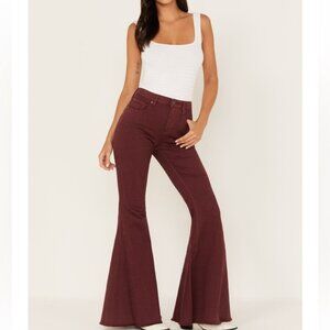 Women's SHYANNE High Rise Super Flare Jeans Wine‎ | Size 30W X 32L